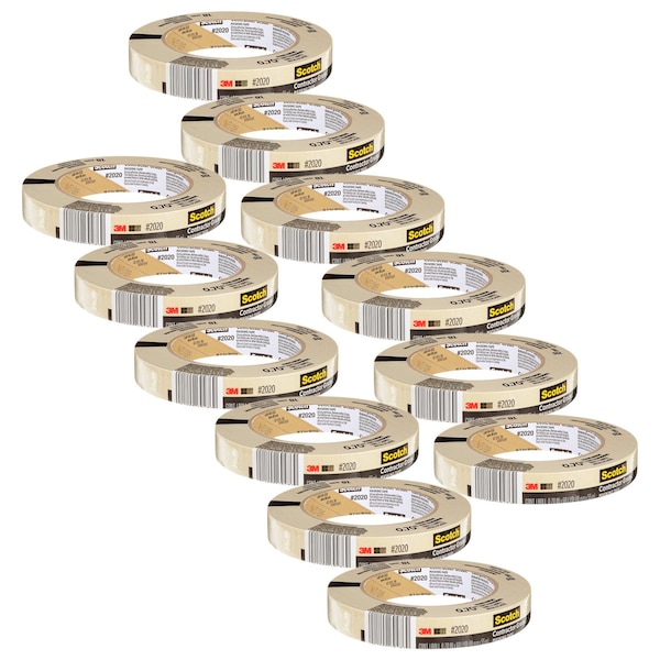 Scotch Contractor Grade Masking Tape, 0.70 in x 60.1 yd 18mm x 55m, 12PK 2020-18AP - main